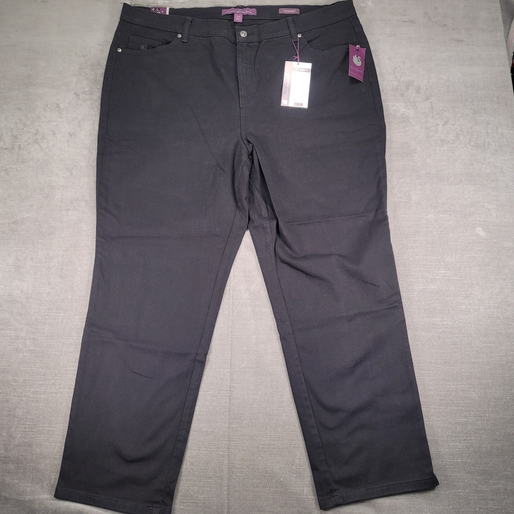 Gloria Vanderbilt Amanda Black Pants Stretch Comfort Pull On Women's Size 20 New